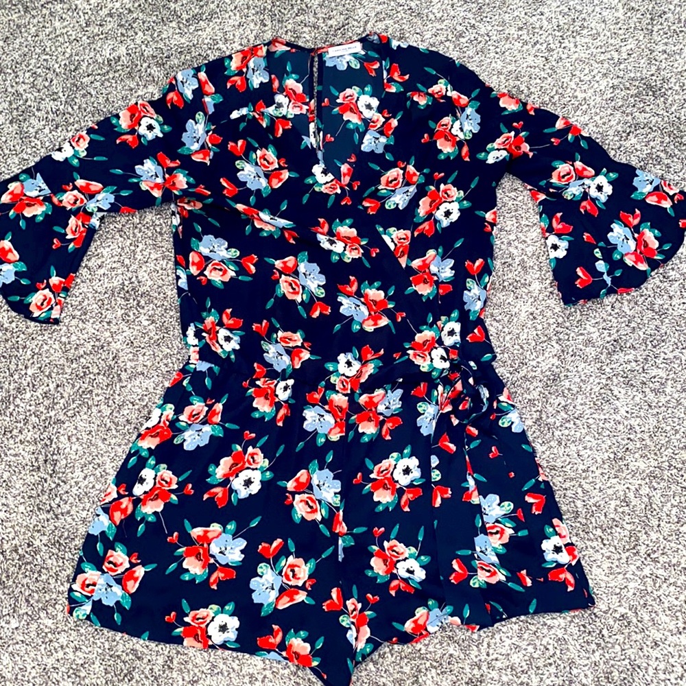Navy Floral Romper